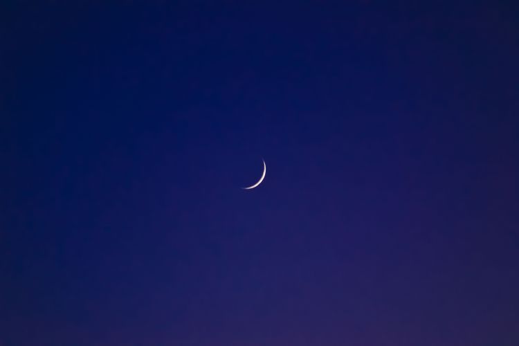 Crescent moon, Wonder Valley, California.