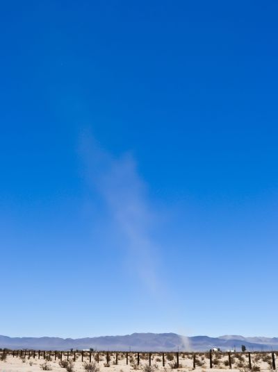 Dust devil in Wonder Valley, California.