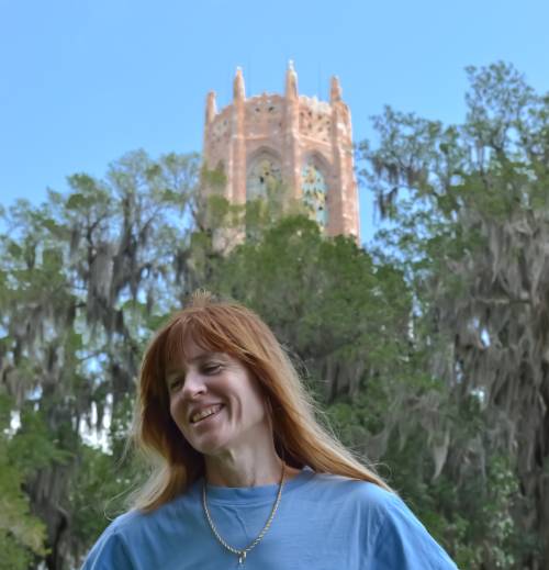 Lisa, with Bok Tower in the background.