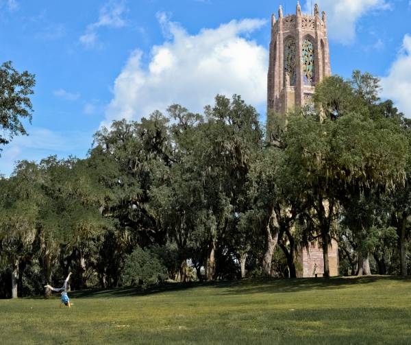 Cartwheel on the greensward, Bok Tower, Florida.