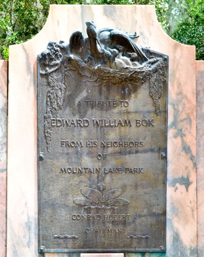 A tribute to Edward William Bok, Bok Tower Sanctuary, Florida.