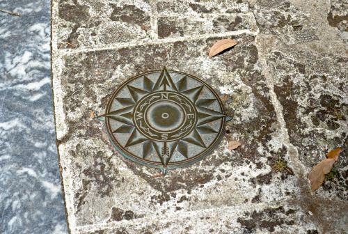 Compass rose, Bok Tower Sanctuary, Florida.