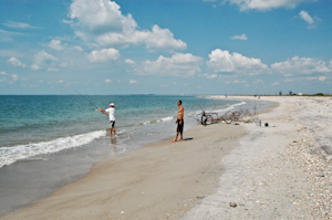 Fishing from the end of the Cape, Cape Canaveral Air Force Station.