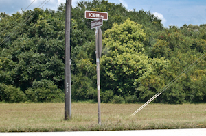 The intersection of Central Control Road and ICBM Road on Cape Canaveral Air Force Station.