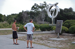 Contemplating the low-key monument to the early days of manned spaceflight at Pad 14, Cape Canaveral Air Force Station.