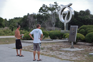 Contemplating the low-key monument to the early days of manned spaceflight at Pad 14, Cape Canaveral Air Force Station.