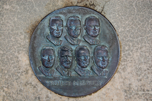 Plaque honoring the original Mercury 7 astronauts, Complex 14, Cape Canaveral Air Force Station.
