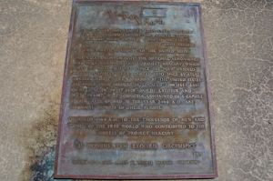 Plaque honoring all of the persons who contributed to the success of Project Mercury, Launch Complex 14, Cape Canaveral Air Force Station.