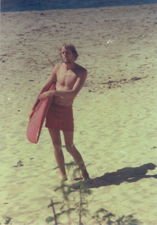 James MacLaren, cutting quite the dashing pose on the beach at Sunset Beach, Hawaii.