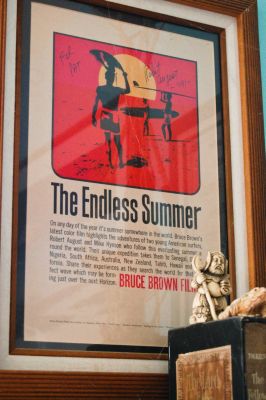 Endless Summer poster signed by Robert August for Pat O'Hare.
